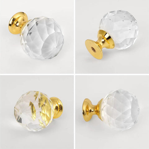 Set Of Six Totally Blinged Crystal Cabinet Knobs With Durable Zinc Gold Base And Sleek Diamond Shape For Dressers Drawers Real Home Decor Vibe Shifter Hardware