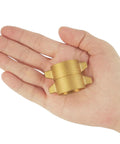 Hand holding Two Pack Garden Hose Female To Female Adapters With Dual Swivel Brass Three Quarter Inch GHT Connectors For Male Hoses, Heavy Duty Hose Couplers With Extra Washers, No Fuss Quick Connect, Built To Last.