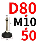 Super Stable Adjustable Leveling Feet With Swivel Base And Threaded Nylon And Steel Build For Furniture Tools Rock Solid Hold Easy Setup Tough On Rust Strong Grip Fits M8 To M20 Threads on a flat surface, showing M10 sizing.