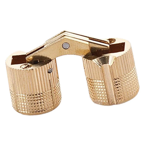 Two Pack Brass Cylindrical Concealed Cabinet Hinges For Doors No Fuss Install Hardware With Quiet Smooth Operation 180 Degree Adjustable