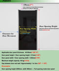 Notes for Zero Hassle Concealed Ghost Barn Door Hardware Kit dimensions and clearance for installation and panel thickness.