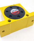 Set Of 2 High Speed Pneumatic Air Turbine Vibrators For Industrial Systems One Quarter Inch Ports Aluminum Body Yellow Base