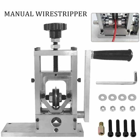 GfsgHzz 35W Automatic Wire Stripper Machine With Fast Stripping Speed And Hand-Crank Drive, metal construction with hand crank.