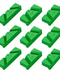Top Grade Knockout Drill Bit Sharpening Jig Kit With Three Adjustable Angle Blocks For Bench Grinders And No Sweat Woodworking Tool Restoration Workflows Shop Side - Set of 9 green angle blocks with varying degrees.