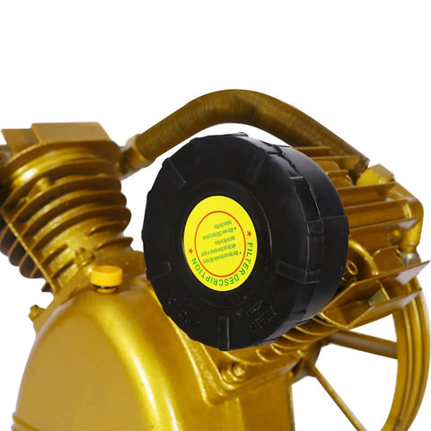 Heavy Duty 5.5HP V-Type Air Compressor Pump Head, Dual Cylinder 2 Piston Design, Premium Cast Iron Construction, Delivers Massive 21CFM At 115 PSI For Professional Workshops And High Demand Pneumatic Tools