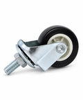 RuiJOTWAT 4Pcs Caster Wheels for Oil-Filled Radiators Swivel Casters with Brakes Easy Installation Replacement Wheels for Electric Heaters and Furniture Silver close-up of a swivel caster wheel.
