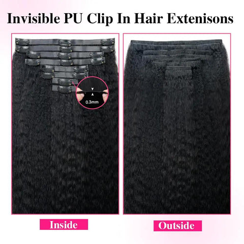 Premium Weight Remy Human Hair Clip In Extensions Two Pack With Invisible Seamless Injection Build Giving You That Totally Snatched Full Head Look That Honestly Hits Different Every Day