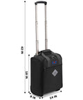 Black Underseat Rolling Duffle Bag 18x14x8 Inches Personal Item for Travel Fits Major Airlines Like AA and Frontier
