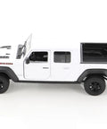 Jeep Gladiator 1/27 Scale Diecast Pickup Truck Model in white with openable doors and tailgate, side view