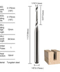 Amazon O-flute end mill; 1/8 in shank, 1/16 in cutting dia; carbide, up-cut, single flute for acrylic; pack of 10