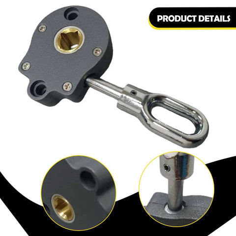 Manual Worm Gear Crank for Awning 1 To 13 Gearbox Outdoor Lawn Garden Replacement Handle, aluminum alloy construction close-up view