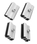 Heavy-Duty Solar Panel Mount Clamp Kit For Film Modules, Anodized Aluminum Bracket With Screws, 4-pack, top view