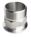 LOZOME 1.5in sanitary tri-clamp adapter to NPT 1-1/4in hex male thread, 304 stainless steel