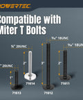 32-Inch Table Saw Miter T Track Kit With T Bar, Five T Knobs And Ten 1/4-Inch 20 Bolts for compatibility with miter T bolts