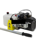 Heavy Duty 24V Hydraulic Power Unit With 1500 PSI Capacity And A Rock Solid 5L Reservoir Pumping 20 Liters Per Minute close-up view.