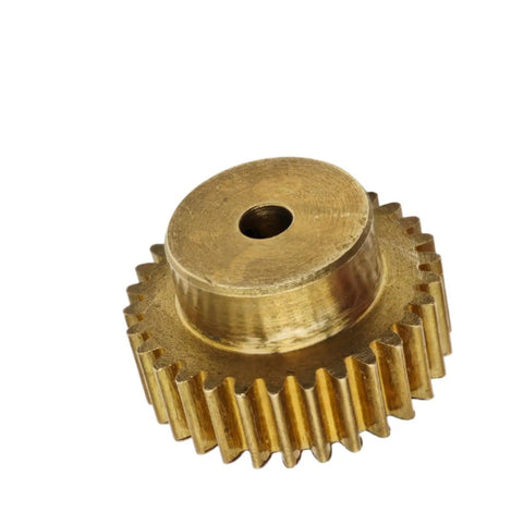 0.7 Module Brass Spur Gear 100 Teeth With Step Shaft 3mm Bore, copper gear for DIY machining and mechanical transmission