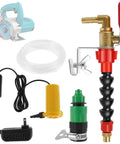 Plug And Go Dust Control Water Sprayer For Angle Grinders With 16-Foot Reinforced Hose complete kit including flexible nozzle and connections.