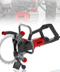 Badass 9000W Corded Concrete Saw With Linkage Water Pump For Zero Dust Slash Brick Cement And Masonry showing cutting blade and handle.