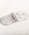 6-Piece Stainless Steel Flush Mount Cabinet Door Hinges, Semicircle Design, 80x30x2 mm showing one hinge close-up on white background