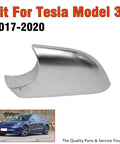 Driver Side Tesla Model 3 Lower Mirror Cover Chrome Base Bezel Trim Hella Shiny Exterior Rearview Mirror Bottom Replacement Upgrade For 2017 2018 2019 2020 2021 2022 Vehicles, polished silver finish
