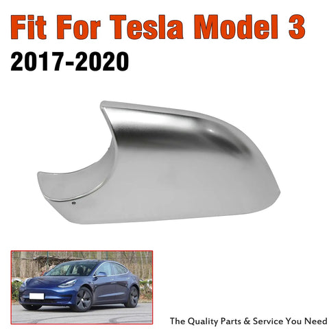 Driver Side Tesla Model 3 Lower Mirror Cover Chrome Base Bezel Trim Hella Shiny Exterior Rearview Mirror Bottom Replacement Upgrade For 2017 2018 2019 2020 2021 2022 Vehicles, polished silver finish