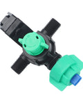 Flat Fan Spray Nozzle For Boom Sprayers With Adjustable Output, nylon build, green and black, top view