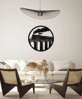 Vintage Steam Locomotive Metal Wall Art For Indoor And Outdoor Decor Dope Iron Silhouette Sign For Living Room Office Apartment Exquisite Home Decoration Black 16 Inch in modern living room.