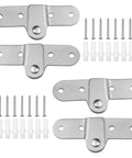 Heavy Duty 2 Pair 180 Degree Rotating Concealed Door Hinges Built From Tough Metal With Bonus Screws Included, 76x33 mm