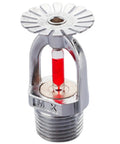 Built Tough Quick Response Pendent Fire Sprinkler Head 155F Water Spray Down With Half Inch Pipe Thread For Home And Residential Buildings. Metal body and glass bead design.