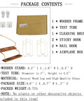 Package contents of Wall Mounted Water Culture Plant Station With Wooden Bracket And Glass Tube Vases For A Boss Home Office Vibe