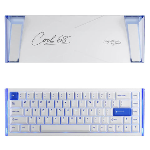 65 Percent Layout Hall Effect Magnetic Switch Mechanical Gaming Keyboard With 8000Hz Polling Rate, featuring a sleek white design.