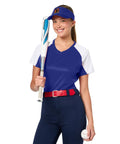 Person wearing Purple Sun Visor For Forklift Operators And Warehouse Crew Adult One Size Fits Most, holding a baseball bat.