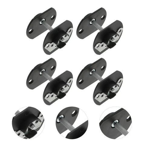 Heavy Duty Sectional Sofa Connectors Twenty Pack Metal Interlocking Alligator Pins grip tight, showing clips with black and silver finish.