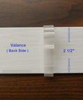 Six Pack Clear 2.5 Inch Window Blind Valance Clips Snap Right Onto Horizontal Blinds Heavy Duty Rigid Plastic retainer on back side of valance