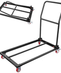 Heavy Duty Folding Chair Dolly Cart Up To 1500 Lbs With Thickened Steel Plates L Shaped Chair Rack frame with swivel casters