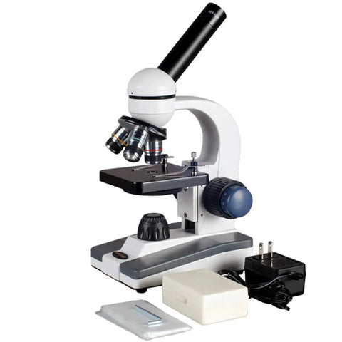 Five Magnification Levels Compound Microscope With 40X-1000X Power, 360 Degree Rotating Monocular, Coaxial Coarse And Fine Focus