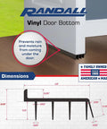 Vinyl Door Bottom Weatherstrip For Doors Between One And Two Inches Thick Four Foot Brown With Easy Install Built In Drip Cap Fits Gaps From Quarter Inch To Nine Sixteenths Inch Made In The United States next to door with dimensions