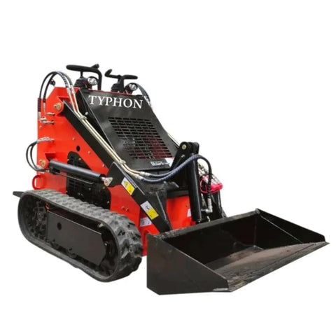 Mini Skid Steer Loader 1800 Lb Capacity, 23HP Gas EPA Engine, compact machine for construction and landscaping.