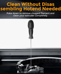 1.5mm Clog Poke Nozzle Cleaning Kit For 3D Printers shown in use, features 210mm precision needle, high hardness steel.
