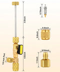 HVAC Valve Core Removal Tool Kit For Home Refrigeration, brass 1/4in and 5/16in port tool with 3.5in shaft