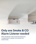 No Sweat Smoke And Carbon Monoxide Alarm Listener mounted on ceiling, designed for seamless monitoring of home safety.