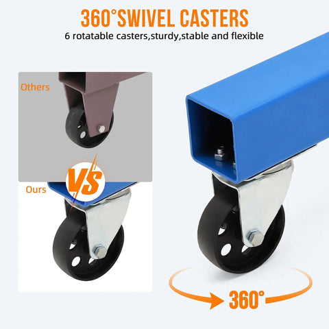 Heavy Duty Hydraulic Engine Hoist Cherry Picker 4400 Lbs Capacity Rock Solid Blue Shop Crane 360° swivel casters comparison.
