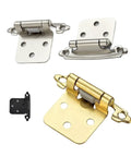 Two Pack Cupboard Door Flush Hinges With Screws For Overlay Cabinets, Smooth Soft Close Operation, Durable Steel Construction