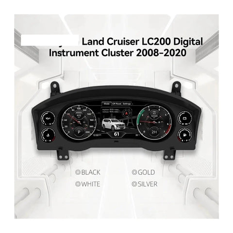 12.3 Inch LCD Dash Instrument Cluster Replacement For Toyota Land Cruiser LC200 2008 To 2020 With Digital Gauges Speedometer Plug And Play Fit Built In Circuit Board Stable Idle And Smooth Acceleration, front view