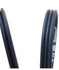 Elastic V Ribbed Drive Belt for Conveyor Roller Replacement 2PJ376 3PJ376 4PJ376 Multi Groove Power Transmission Belt No Slip and Steady Running for Everyday Use, black ribbed belt close-up