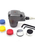 Pneumatic Palm Hammer Kit With 1000 Strokes Dead Blow Action, shown with 6 interchangeable tips for various materials.
