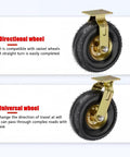 10 Inch Pneumatic Rolling Plate Casters With Quiet Rubber Knobby Tread Heavy Duty 2 Pack directional and universal wheels