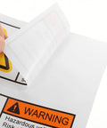Peeling High Voltage Warning Stickers For Electrical Panels And Industrial Equipment, safety label detail