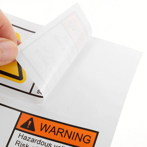 Peeling High Voltage Warning Stickers For Electrical Panels And Industrial Equipment, safety label detail