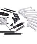 Beefy 10 Ton Hydraulic Gear Puller And Bearing Jaw Separator Set Kit components including jaws, yoke, and rods for industrial use.